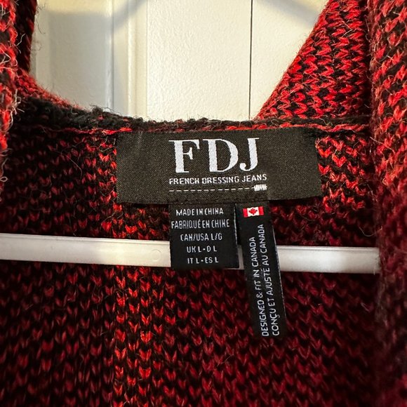 FDJ French Dressing Jeans Red/Black Coat with hood - Picture 3 of 5